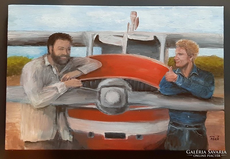 Bud Spencer akril festmény 45x30 cm