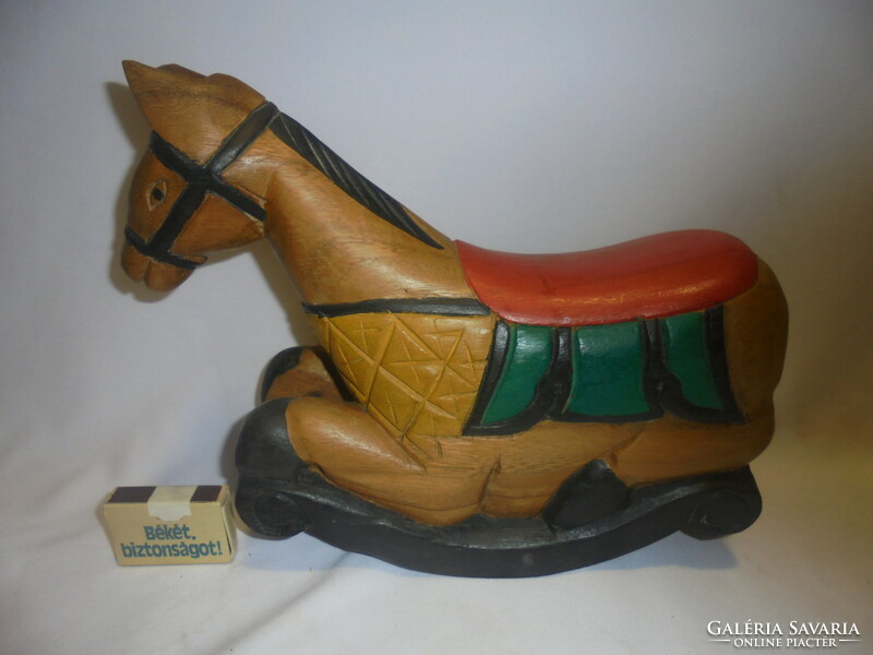 Wooden rocking horse - painted, carved - toy, decoration, ornament