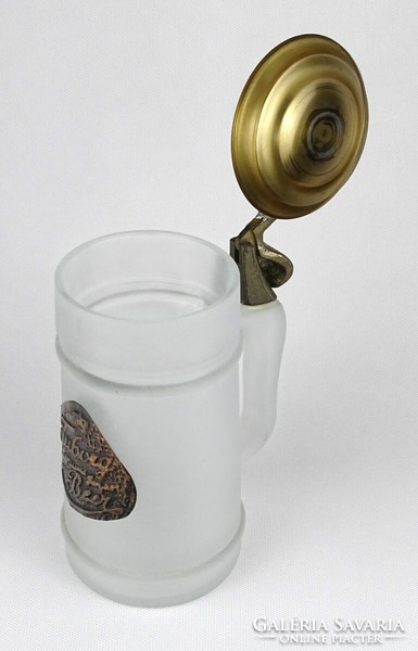 1M561 Tuborg glass beer mug with copper lid 17.5 Cm