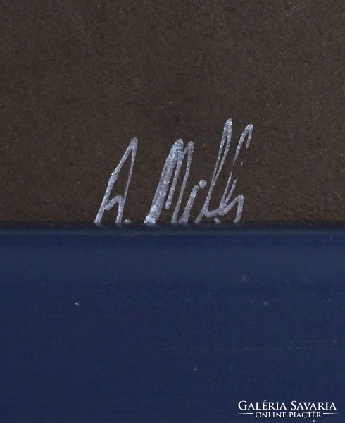 1I012 A.Mills : Kék ló 67 x 91.5 cm