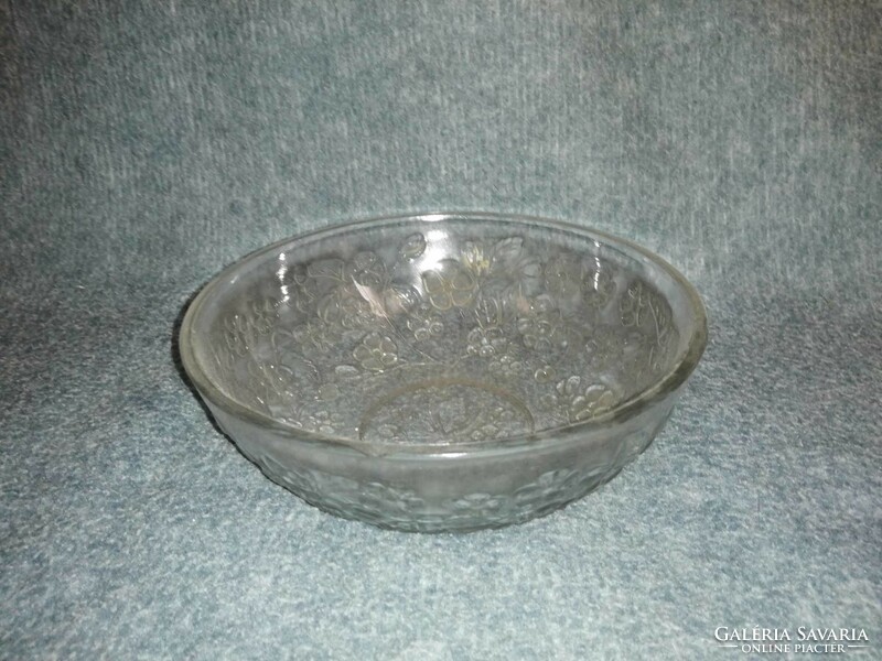 Flower-patterned glass serving bowl, centerpiece (a4)