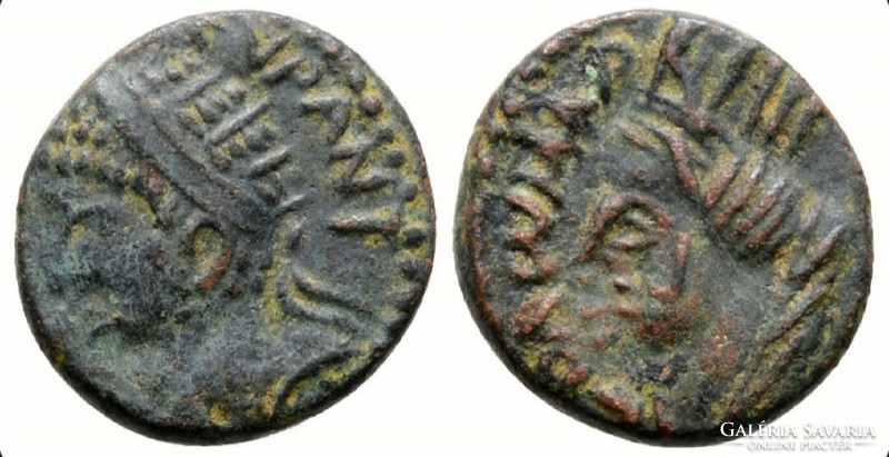 Mezopotámia Edessa 218-222 Elagabalus & Tyche, Római Birodalom provinciális bronz érme