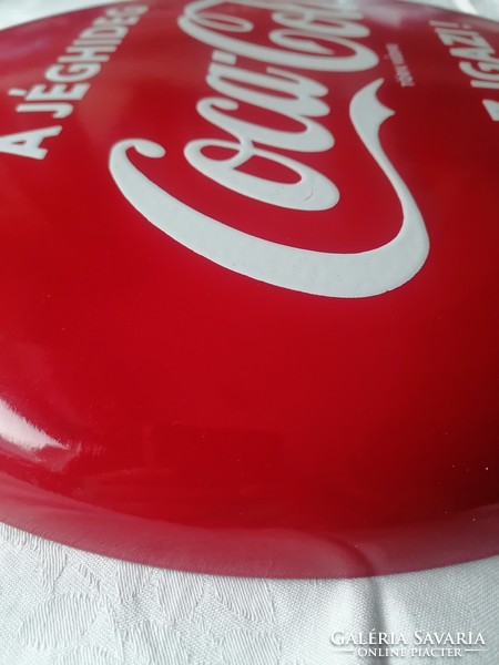 Coca-Cola Zománctábla / reklámtábla  40 centi átmérőjű