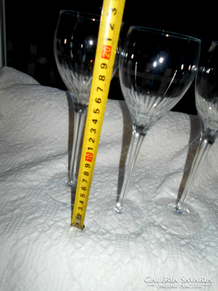 3 incised glasses - glass goblet - the price applies to 3 pieces