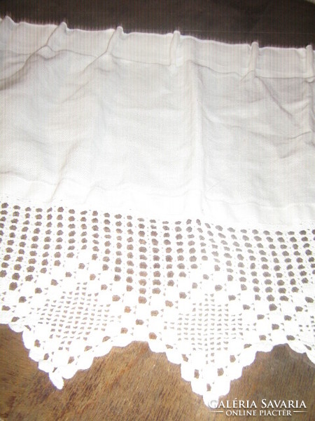 Beautiful vintage handmade crocheted thin woven curtain