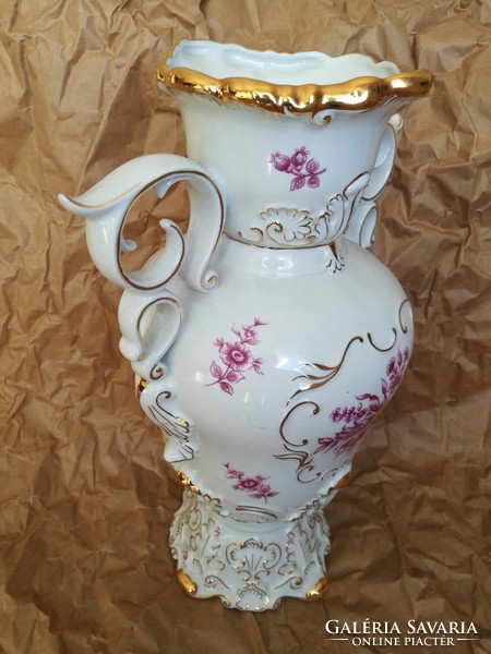 Hollóházi porcelán váza barokk 35 cm