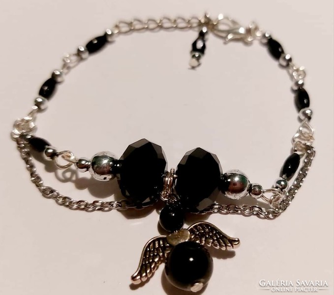 Women's bracelet with a black angel figure