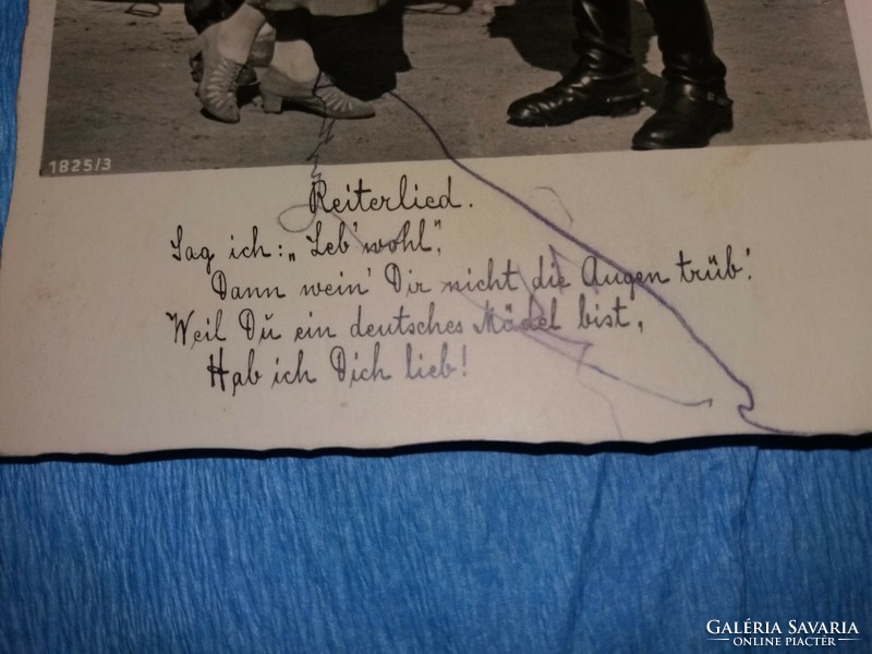 Antik 1940 Florian Geier reg. német lovaskatona párjával fotó képeslap eredeti a képek szerint
