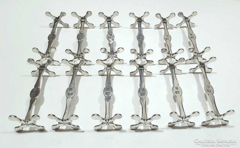 Antique silver 12 knife trays, 1842