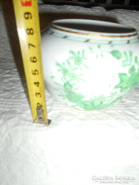 Indiai kosár mintával  kis váza  (kaspo)  Herendi porcelán