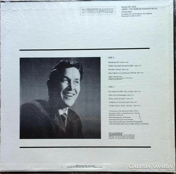 Jimmy Dean - Jimmy - The Dean Of Country Music (LP, Album)