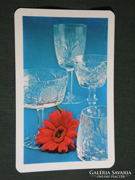 Card calendar, amphora uvért company, crystal glasses, 1976, (5)