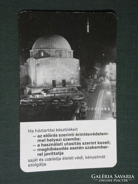 Card calendar, Dédás electricity supplier Pécs, mosque decorative lighting, 1976, (5)
