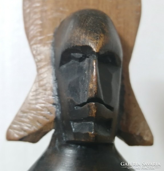 For sale! From my collection, 1 piece of hand-carved wooden sculpture from Africa, a pregnant female figure!