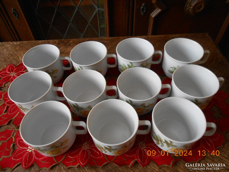 Zsolnay yellow rose pattern mug