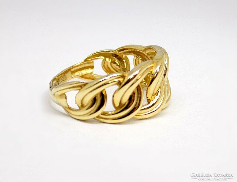 Gold ring without stones in braided style (zal-au114044)
