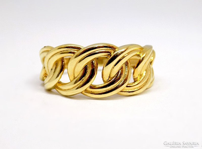 Gold ring without stones in braided style (zal-au114044)