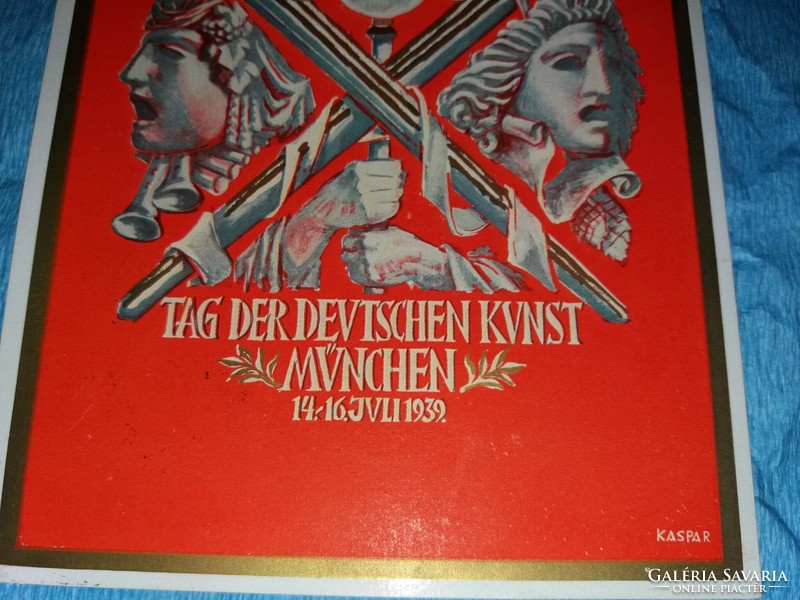 Antik 1939 postatiszta náci propaganda képeslap A német művészet napja eredeti a képek szerint