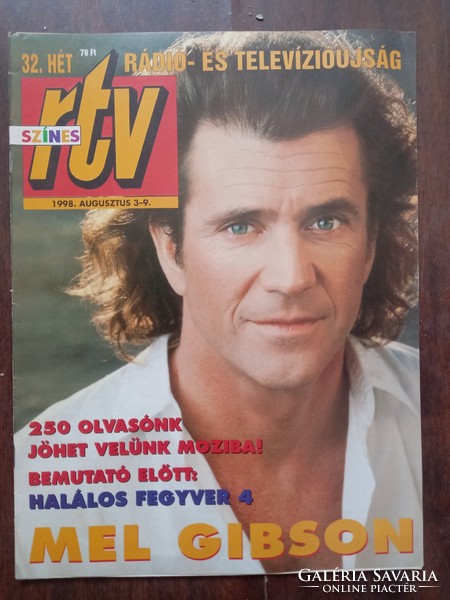 Színes RTV tévé újság 1998. augusztus 3-9. Címlapon Mel Gibson