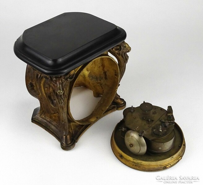 1O328 Antik kecskefejes tűzaranyozott asztalióra XIX. század GEBRÜDER WALCHING IN WIEN