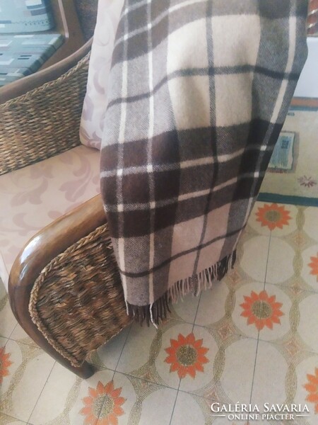 Checkered, fringed wool plaid for sale