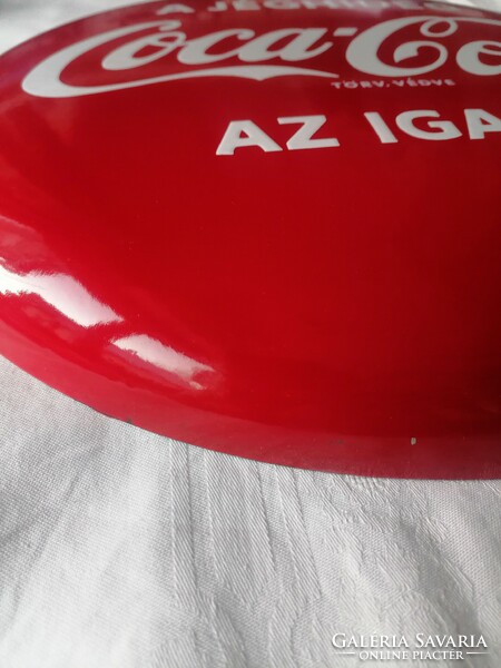 Coca-cola enamel sign / advertising sign with a diameter of 40 cm