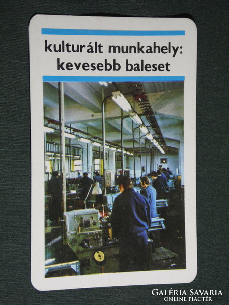 Card calendar, occupational health and safety department, accident prevention, lathe workshop, 1976, (5)