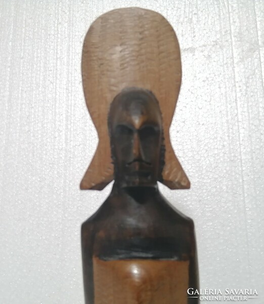 For sale! From my collection, 1 piece of hand-carved wooden sculpture from Africa, a pregnant female figure!