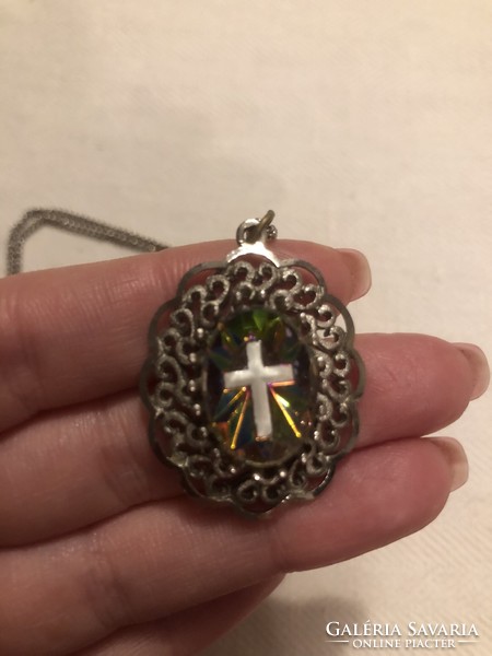 Antique cross pendant necklace