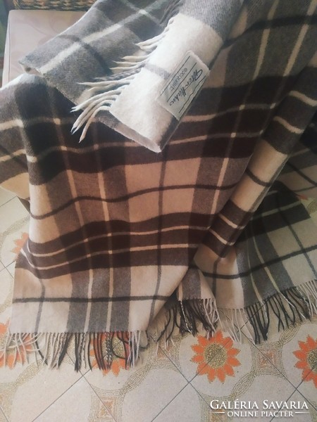 Checkered, fringed wool plaid for sale