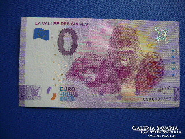 France 0 euro 2020 monkey gorilla chimpanzee! Rare commemorative paper money! Ouch!