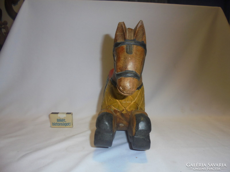 Wooden rocking horse - painted, carved - toy, decoration, ornament