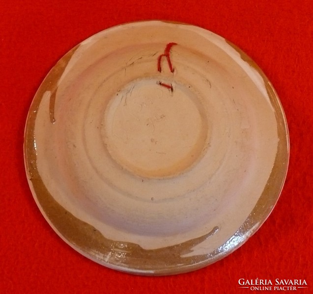 Korondi kék mázas kakasos Tófalvi tányér, 20 cm