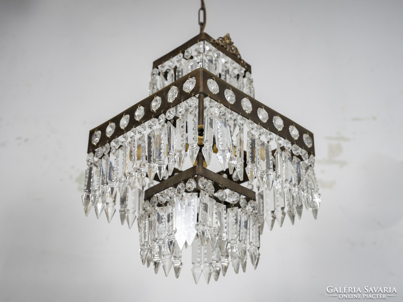 Art deco style chandelier - with spear-shaped pendants