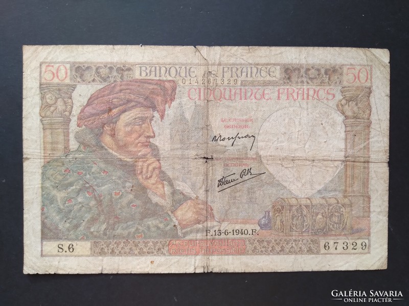 Franciaország 50 Francs 1940 VG