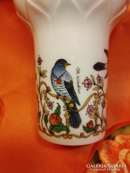 Hutschenreuther porcelán madaras váza Ole Winther festése nyomán