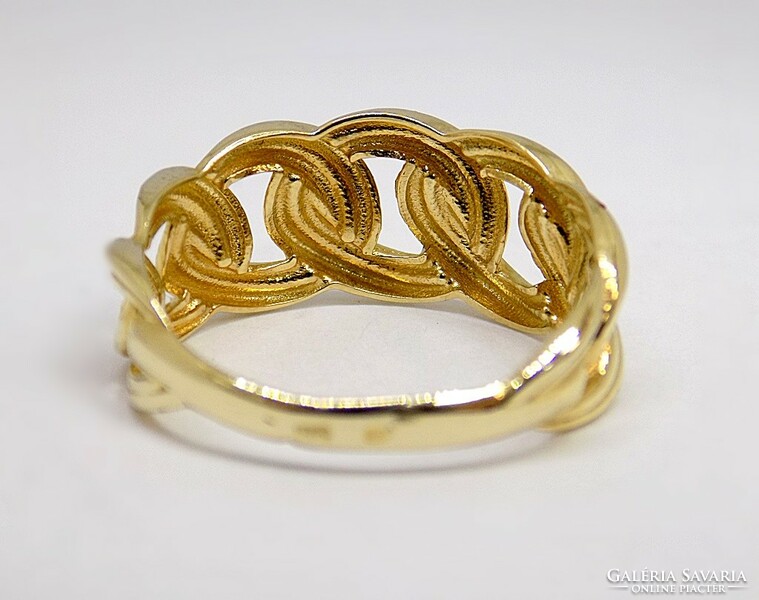 Gold ring without stones in braided style (zal-au114044)