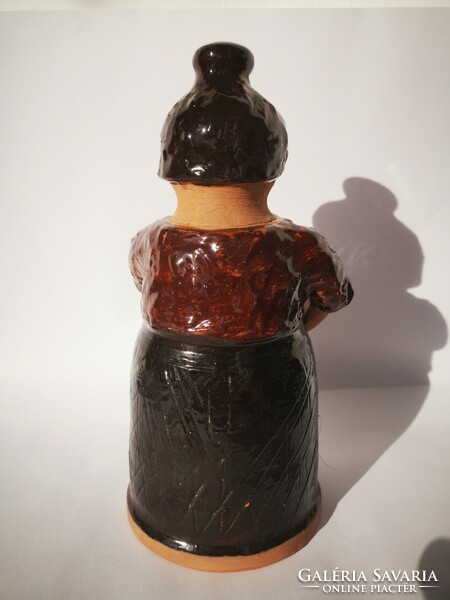 Nő figurális mázas kerámia palack