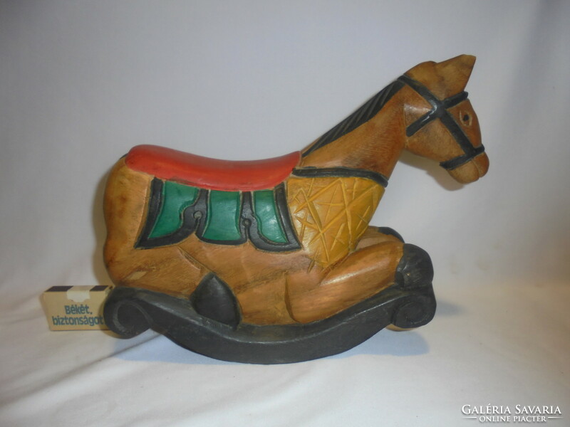 Wooden rocking horse - painted, carved - toy, decoration, ornament