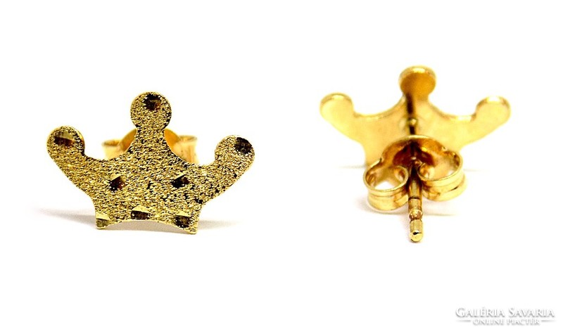 Gold crown earrings (zal-au116079)