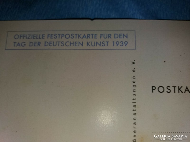 Antique 1939 postal clean Nazi propaganda postcard German Art Day original according to the pictures