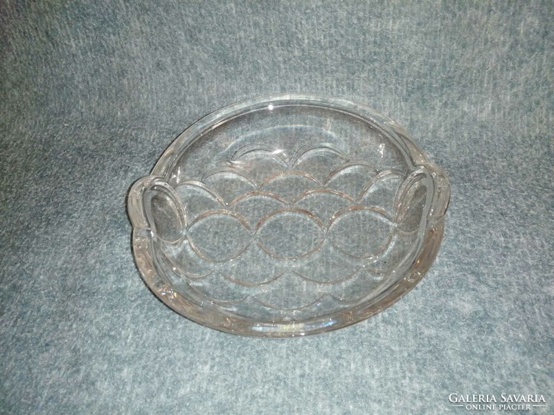 Kristály üveg kínáló tál, asztalközép (A4)