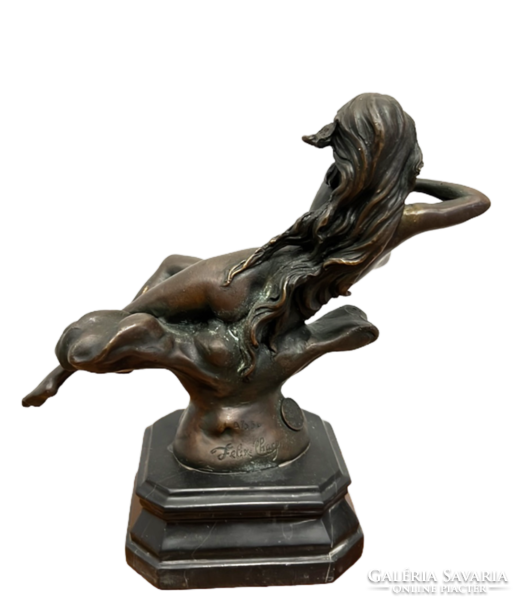 FELIX-MAURICE CHARPENTIER - Hullócsillag női akt bronz szobor talapzaton