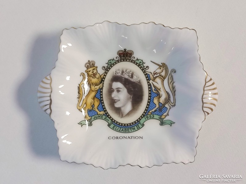 II. Elizabeth coronation commemorative bowl with handle - English bone china
