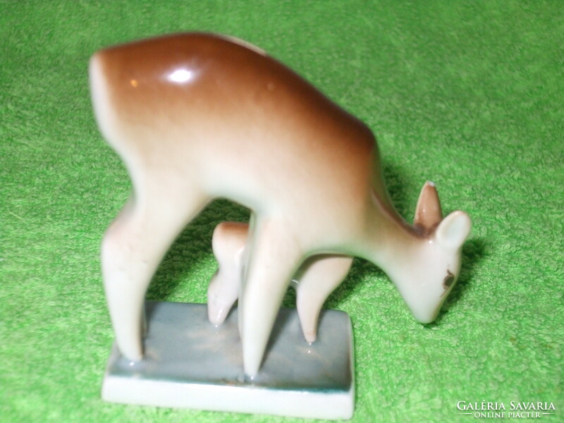Zsolnay shield seal mother deer with her kid for sale!