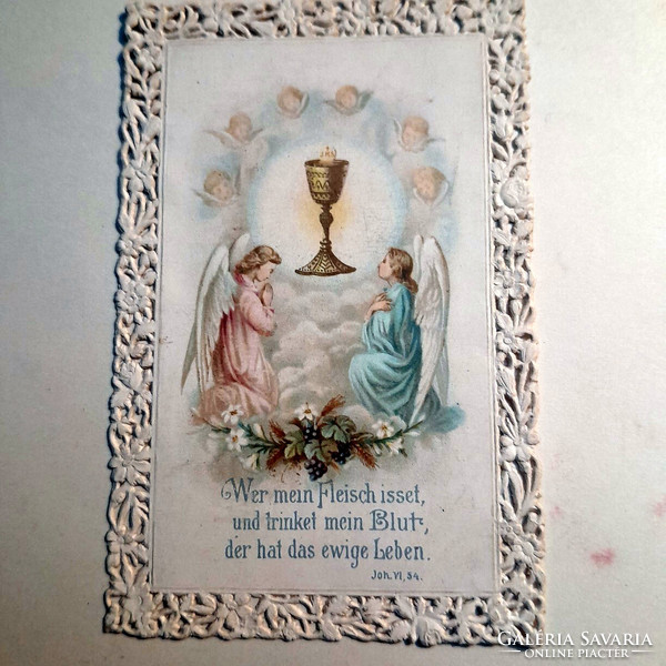 Gilded prayer book holy image with angels - 9x5 - art&decoration