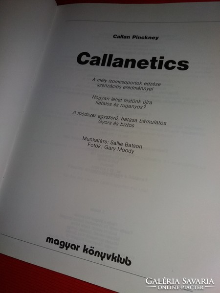1994. Callan Pinckney :Callanetics TORNA  egészség életmód könyv a képek szerint MAGYAR KÖNYVKLUB
