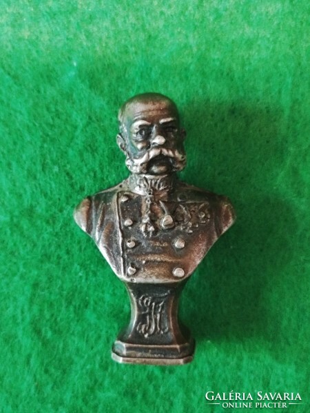 Silver statue - stamp press ? - 4 Cm - portrait of József Ferenc