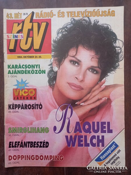 Színes RTV tévé újság 1994. október 24-30. Címlapon Raquel Welch