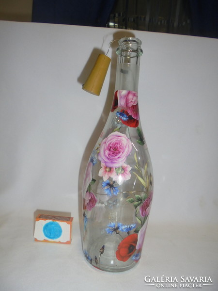 Pink drinking glass bottle, decorative glass